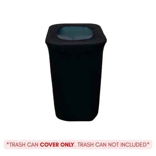 Vista 4 de YOUR CHAIR COVERS - Funda de cubo de basura de oficina de elastano de 7 galones - Negro