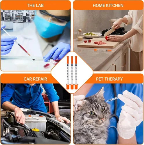 Vista 5 de Jeringas desechables de 1ml/cc 30G de 1/2 pulgada con aguja, cada una envuelta individualmente. Paquete de 30 (1cc-30G 1/2"-30 PACK)