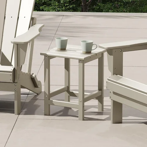 Vista 64 de Costaelm Mesas Laterales Cuadradas para Exteriores, Mesas de Patio Adirondack para Exteriores, Mesa Lateral de Patio de HDPE Resistente a
