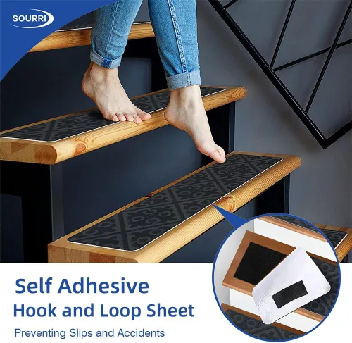 Vista 5 de SOURRI Cinta de velcro grande de 4'' x 20 pies con gancho y bucle, tiras autoadhesivas de servicio pesado, evitan que los cojines del sofá se