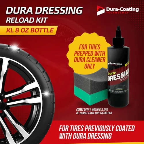 Vista 2 de DURA-COATING TECHNOLOGY, Kit de recarga de apósito para neumáticos, para neumáticos ya recubiertos con Dura-Dressing - Brillo para neumáticos