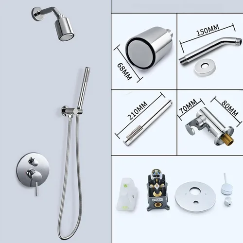 Vista 3 de NA Shower Faucet Set, Wall Mounted Shower System with High Pressure Rain Shower Head and Handheld Shower Head