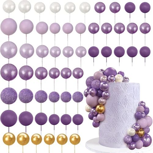 Vista 15 de 56 piezas de bolas de perlas para tarta con forma de bola, decoraciones de tarta con bolas de perlas para tarta de cumpleaños, boda, suministros