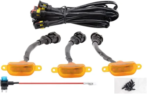 Vista 7 de Luces LED blancas, 3 piezas de lámparas Raptor para rejilla delantera, accesorios para automóvil con arnés y fusible, compatibles con parrilla