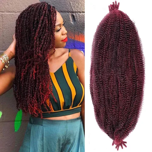 Vista 73 de Cabello de Envoltura Pre-Esponjado de 8 Pulgadas, 3 Paquetes, Cabello Afro Twist Pre-Separado Elástico para Locs, Cabello Afro Twist Negro Natural