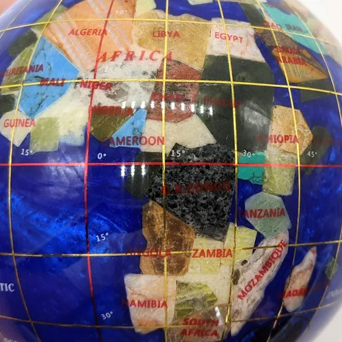 Vista 5 de Unique Art - Pisapapeles (4.3 pulgadas) de diámetro, con forma de globo de piedras preciosas (remolino de perlas ámbar)