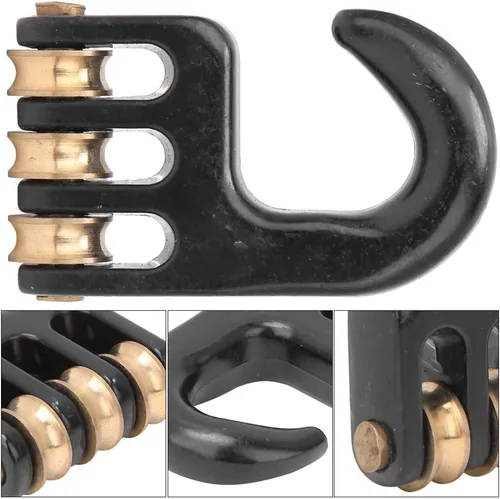 Vista 6 de Pilipane para fácil descarga,Gancho de polea de aparejo de windsurf universal negro,Gancho de polea de aparejo de 3 ruedas de aleación de aluminio