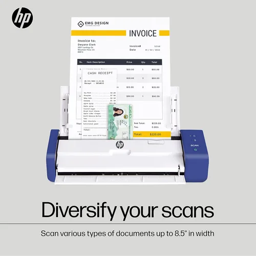 Vista 4 de HP Compact Desktop Duplex USB Mobile Document & Photo Scanner with Auto-Feed Tray for Portable 2-Sided Digital Scanning, Model HPPS200, for Home &