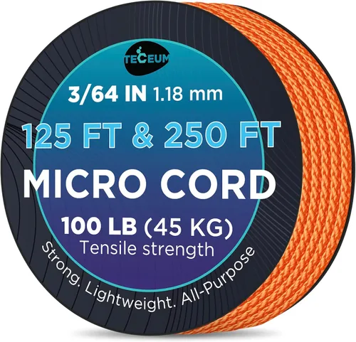 Vista 23 de TECEUM Micro Paracord – 1.18 mm X 38 m – Cordón de Utilidad Micro – Cuerda de Paracord Trenzada Fina – Ideal para Manualidades, Proyectos DIY