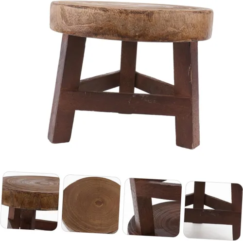 Vista 7 de Zerodeko Taburete de madera para macetas, 1 unidad, bandeja para macetas suculentas, estante para plantas, soporte moderno para plantas, soporte