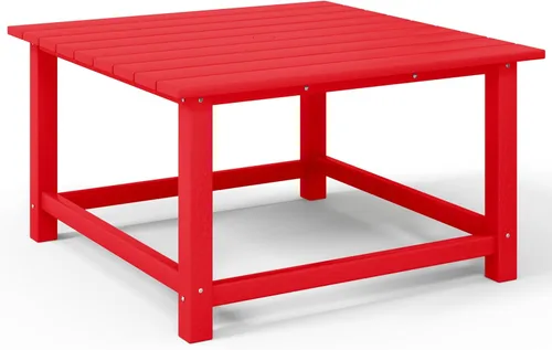 Vista 74 de Costaelm Mesas Laterales Cuadradas para Exteriores, Mesas de Patio Adirondack para Exteriores, Mesa Lateral de Patio de HDPE Resistente a