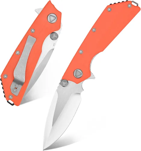 Vista 10 de Eafengrow EF335 Cuchillos plegables con hoja D2 y mango G10, cuchillo de bolsillo EDC de 5 pulgadas cerrado con clip (negro)