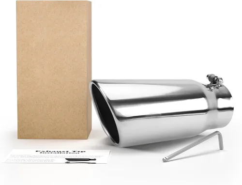 Vista 9 de Richeer Punta de escape de 4 a 5 pulgadas, entrada de 4 pulgadas, salida de 5 pulgadas, longitud total de 12 pulgadas, punta de escape de acero