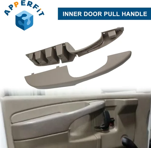 Vista 2 de APPERFiT Tirador de Puerta Interior (Beige/Neutro) Compatible con 2003-2018 Chevrolet Chevy Express GMC Savana Van 1500 2500 3500 Lado Izquierdo
