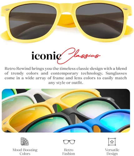 Vista 2 de Retro Rewind Gafas de sol polarizadas para hombres y mujeres protección UV gafas de sol clásicas