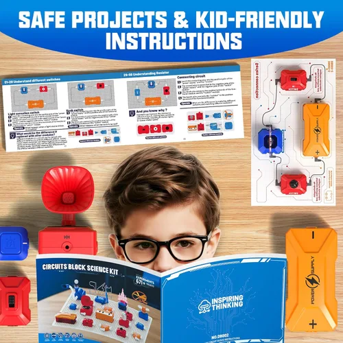 Vista 7 de Kits de ciencia para niños, kit de exploración electrónica con más de 671 proyectos de circuito, experimentos físicos, placa de circuito, juguete