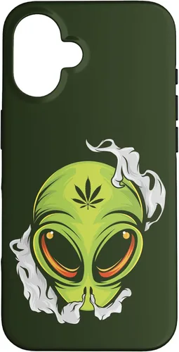 Vista 32 de Alien UFO Cannabis Marijuana Weed Hemp THC Ganja Gift Case for iPhone 17