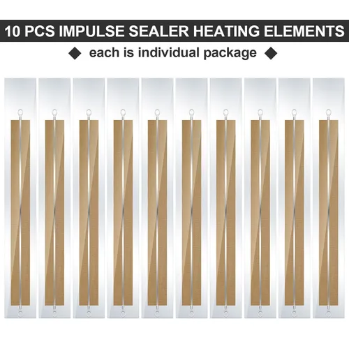 Vista 4 de Honoson 10 piezas de 8 pulgadas sellador de impulsos elemento calefactor servicio de piezas de repuesto kit de 0.079 in selladores de calor tiras