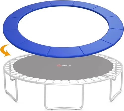 Vista 12 de Goplus Almohadilla de repuesto para cama elástica, 16, 15, 14, 12, 10, 8 pies, sin agujeros para postes, resistente al agua, universal, accesorios