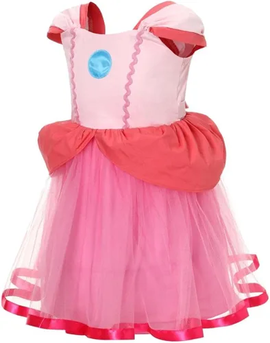 Vista 3 de Dressy Daisy Disfraz de princesa de Super Brothers, vestido de tul para niñas pequeñas, Halloween, fiesta de cumpleaños