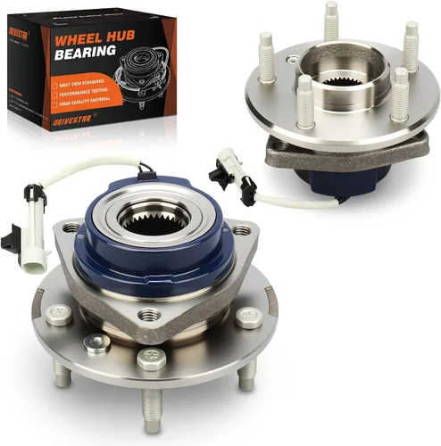 Vista 20 de 513121 Conjunto de buje y rodamiento de rueda delantera izquierda/derecha con 5 lengüetas y ABS para Chevy Impala Venture, Buick Century, Cadillac
