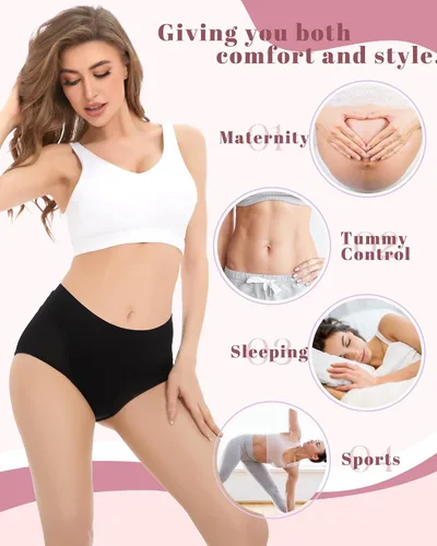 Vista 6 de Sunm Boutique 3 Pack Incontinence Underwear for Women Comfortable Leakproof Panties Tummy Control