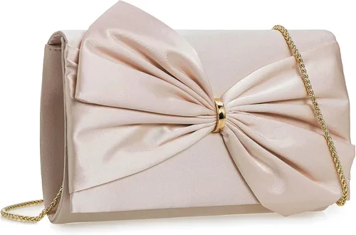 Vista 10 de CHARMING TAILOR Bolso formal de satén con lazo para mujer, bolso de embrague elegante para bodas, bailes, fiestas