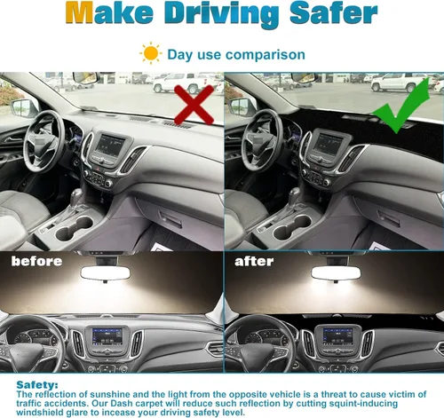Vista 5 de x xotic tech Alfombrilla para consola central para tablero de instrumentos precortada, antideslizante, protector solar y deslumbramiento, cubierta