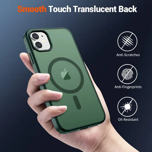 Vista 1681 de SUPFINE - Funda magnética para iPhone 13 Pro Max (compatible con MagSafe), (protección contra caídas de grado militar de 10 pies), delgada, Negro