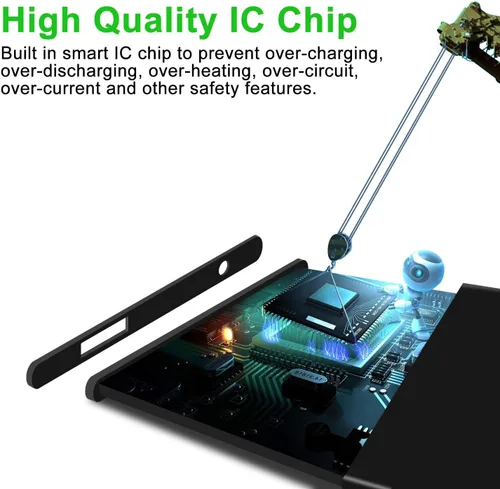 Vista 5 de WUHAO Batería BN48 actualizada para Xiaomi Redmi Note 6 Pro Batería de repuesto con cinta adhesiva Kit de reparación de herramientas