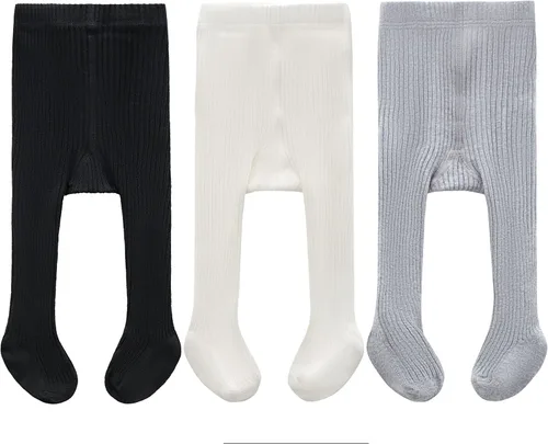 CECORC - Mallas para bebé - Mallas gruesas para niña - Pantimedias de algodón de costuras invisibles - Paquete de 3 o 5