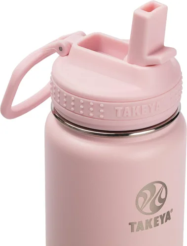 Vista 7 de Takeya Actives - Botella de agua de acero inoxidable aislada con tapa de boquilla, 32 onzas, tapa con popote para botella de agua aislada, boca