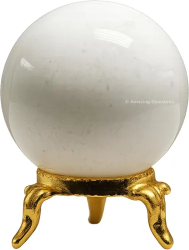 Vista 56 de Amazing Gemstone Bola de cristal de Yaxaita con soporte, bolas de meditación de esfera de cristal de 1.5 pulgadas para brujería y bolas decorativas