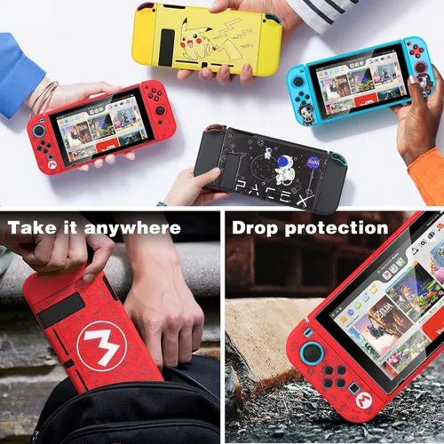Vista 6 de oqpa Funda para Nintendo Switch, bonita funda de diseño de dibujos animados kawaii, divertida carcasa de juego de interruptor de moda para niñas