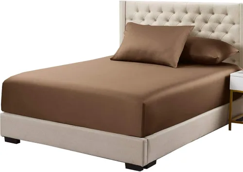 Vista 5 de Royal Tradition Sábana bajera ajustable de viscosa de bambú, tamaño individual XL, bolsillo profundo, sábanas extremadamente suaves, beige sólido