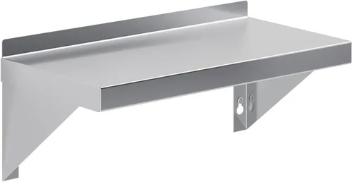 Vista 9 de AmGood 06 pulgadas de ancho x 10 pulgadas de largo Estante de pared de acero inoxidable Borde cuadrado Estantería de metal Resistente
