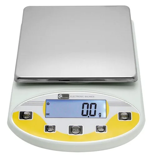 Vista 2 de CGOLDENWALL Balanza analítica digital de laboratorio de gran alcance, sensores de alta estabilidad, procesamiento inteligente, amarillo, 66.1 lbs