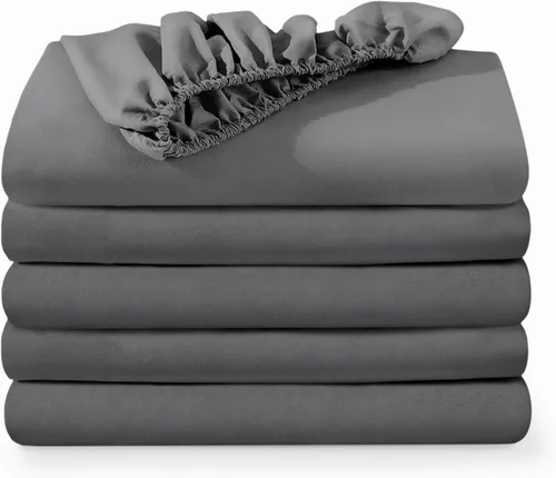 Vista 13 de Bare Home Paquete de 2 sábanas bajeras ajustadas tamaño individual - microfibra ultrasuave de alta calidad 1800, resistente a las arrugas, bolsillo