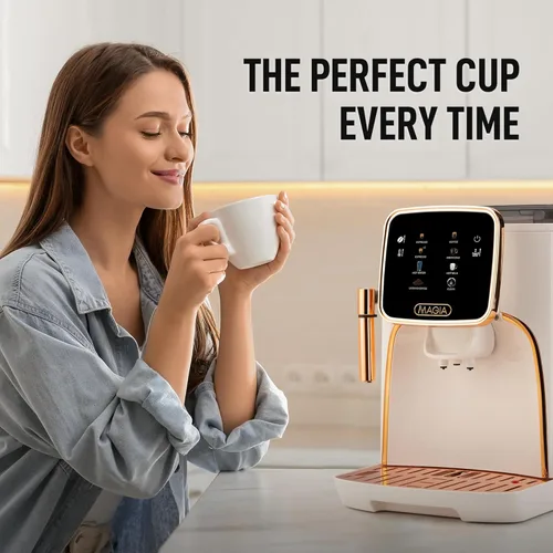 Vista 9 de Zulay Kitchen Magia Clasica - Máquina de café espresso totalmente automática con molinillo - Cafetera con pantalla táctil con operación de un solo