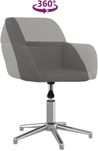 Vista 7 de 2 Pack Swivel Dining Chairs Light Gray Fabric 21.1 x 22.4 x 30.5 in Modern Accent Seating w Ergonomic Arms 360 Turn for Living Room Kitchen Comedor