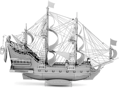 Vista 3 de Fascinations barco de juguete de metal 3D ICONX Queen Anne`s Revenge