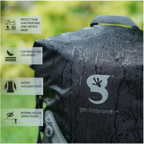 Vista 6 de geckobrands Mochila impermeable de 30 l, Azul marino Verde, 30 L, Mochila impermeable 30l