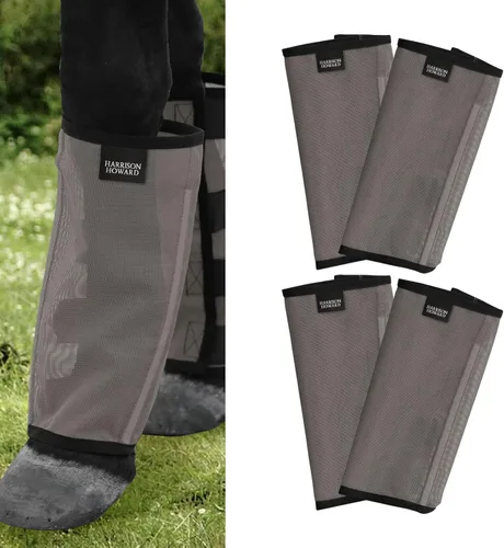 Vista 8 de Harrison Howard Leggings holgados para mosca de caballo, transpirables, resistentes al desgarro, de malla fina, protectores de piernas, botas Azul