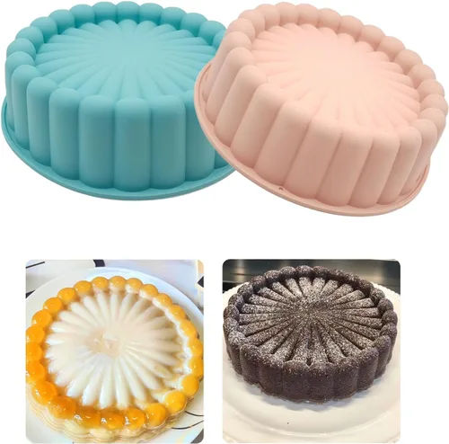 Vista 12 de 3 moldes de silicona en forma de corazón, moldes antiadherentes de silicona para tartas de 3 capas para hornear, moldes para tartas de queso