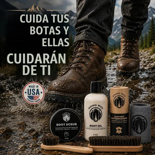 Vista 8 de Kit para cuidado de botas de cuero - Fabricado en Estados Unidos (No en China) - Aceite para botas, impermeable, limpiador para botas