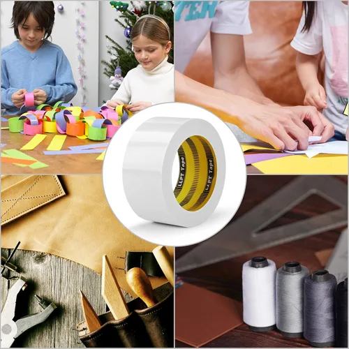 Vista 3 de LLPT Cinta de Doble Cara 0,875" x 15,2 m Cada Una Paquete de 3 Cintas Adhesivas Transparentes Ultra Finas Desgarrables a Mano para Manualidades DIY