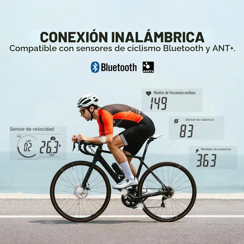 Vista 3 de COOSPO CS300 - Computadora de bicicleta con GPS, computadora de ciclismo inalámbrica con pantalla LCD de retroiluminación automática 2.6