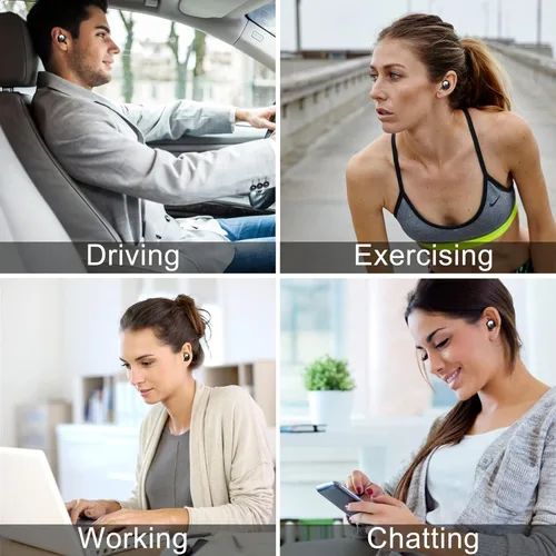 Vista 7 de ELOVEN Auriculares Inalámbricos Sonido Estéreo de Graves Profundos Auriculares Bluetooth 120H Auriculares Inalámbricos Verdaderos con Tapas