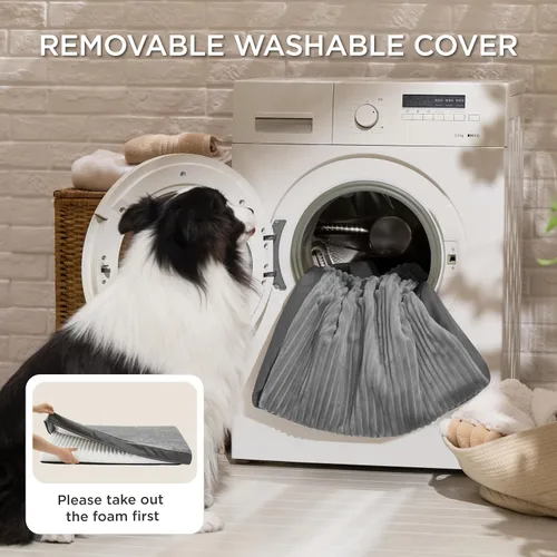 Vista 6 de Bedsure ComfyFleece Cama para perros pequeños, camas ortopédicas para mascotas con funda extraíble lavable, no impermeable, alfombrilla de espuma