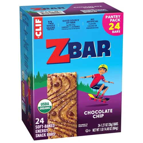Vista 12 de Zbar – Chip de chocolate – Barras de energía horneadas suaves – Sin OMG – 12 g de granos integrales – Barras de granola orgánicas USDA